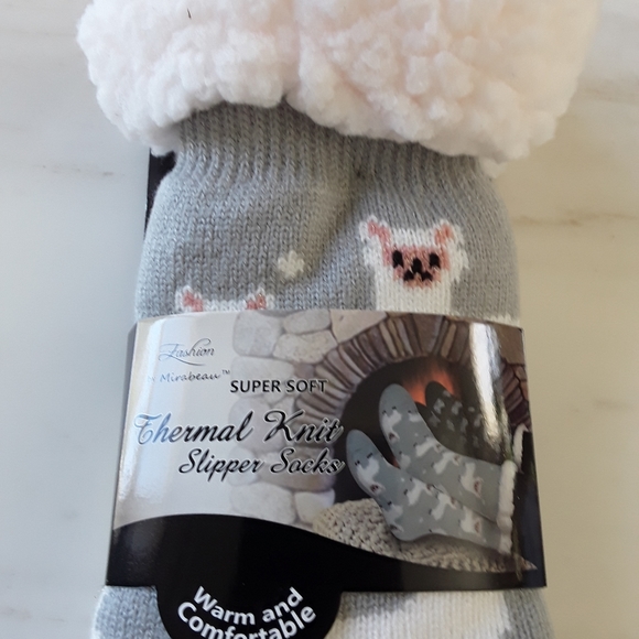 NEW FASHION By MIRABEAU THERMAL KNIT SLIPPER SOCKS - Picture 2 of 4